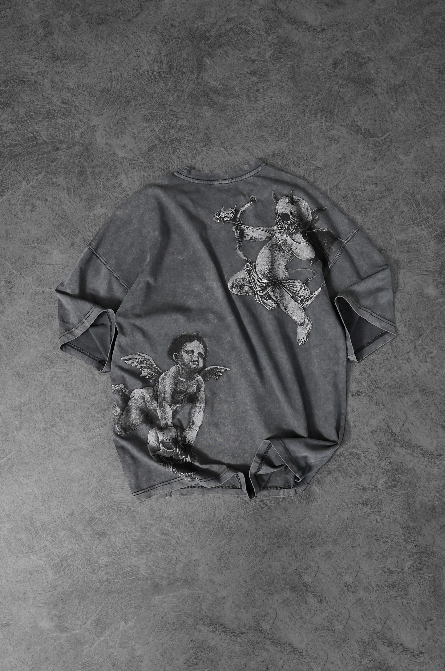 “Fallen Archers” Acid-Washed Oversized Tee