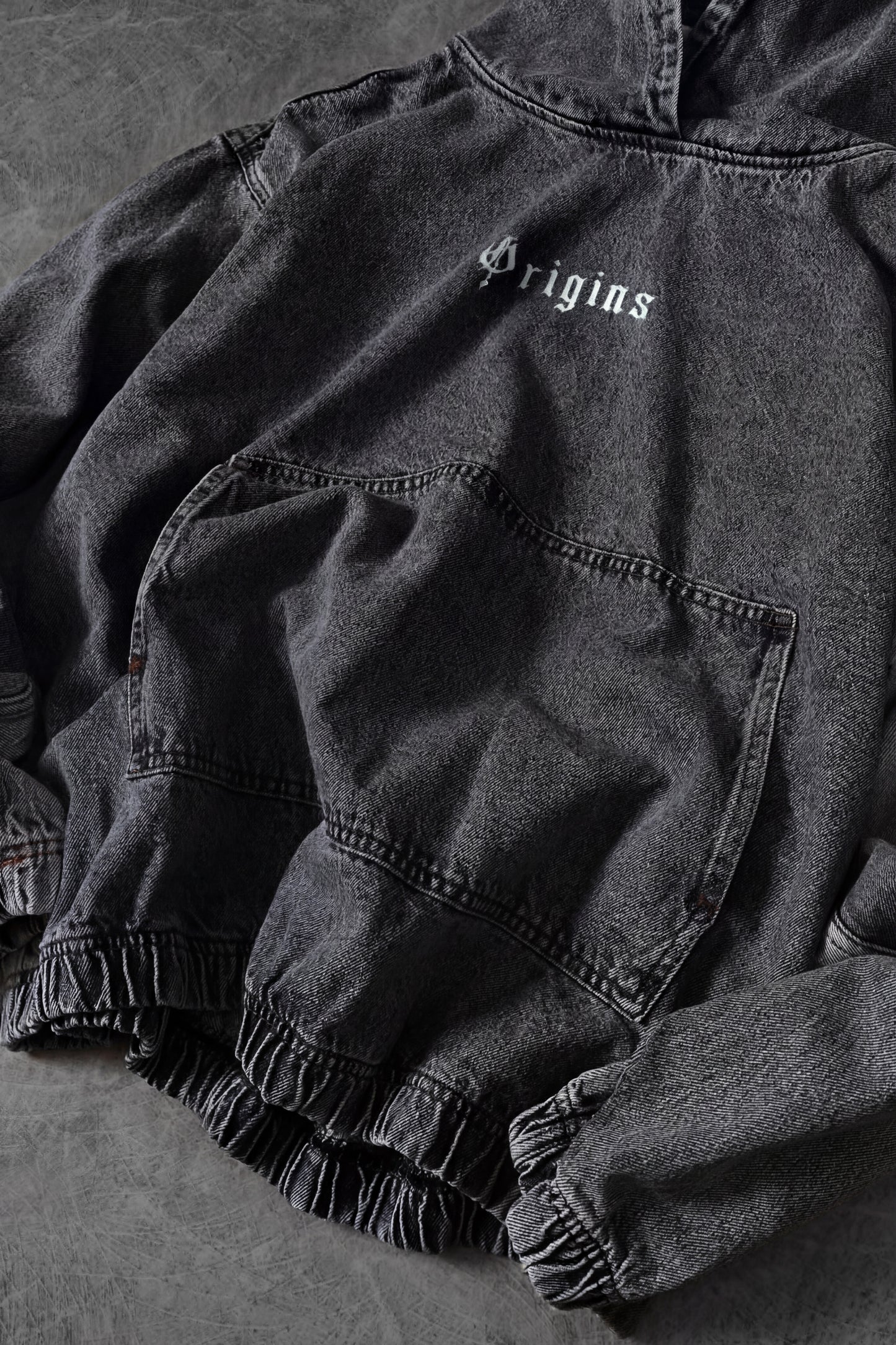 " ORIGINS " Denim Oversized Hoodie