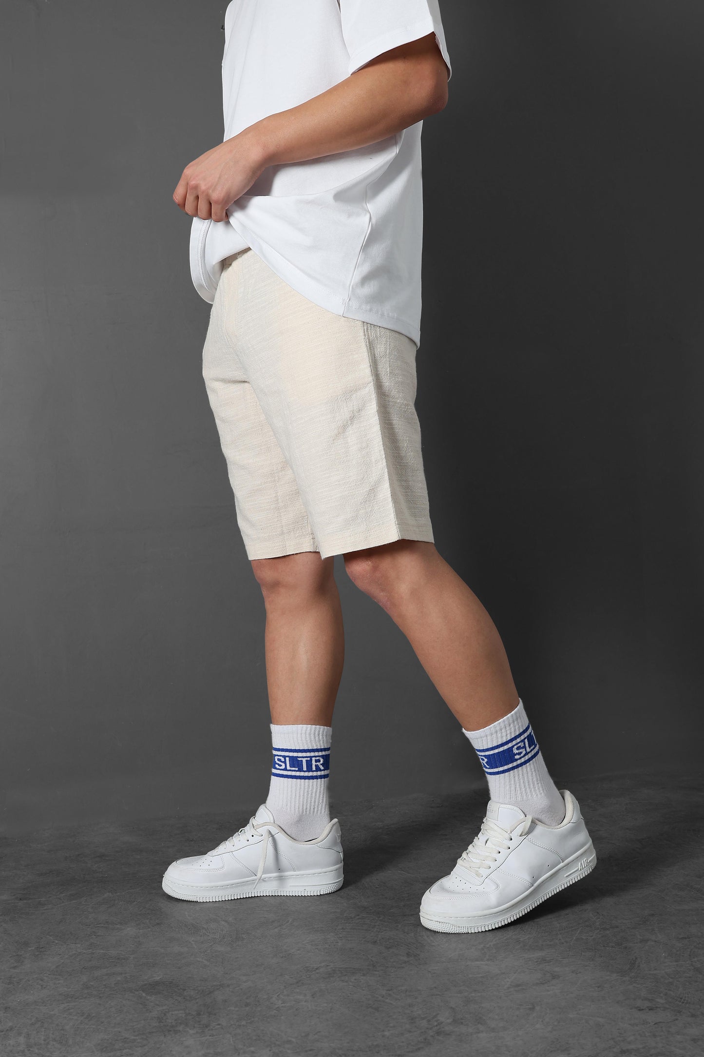 " 9amraya " classic shorts - Beige