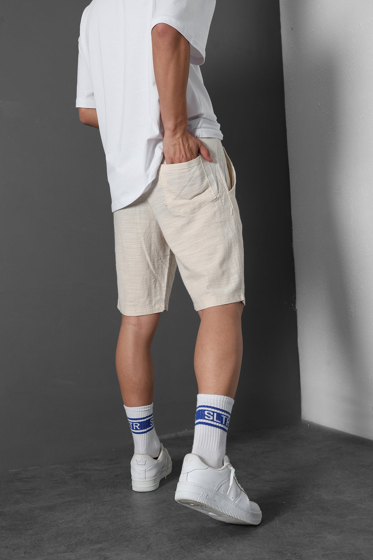 " 9amraya " classic shorts - Beige