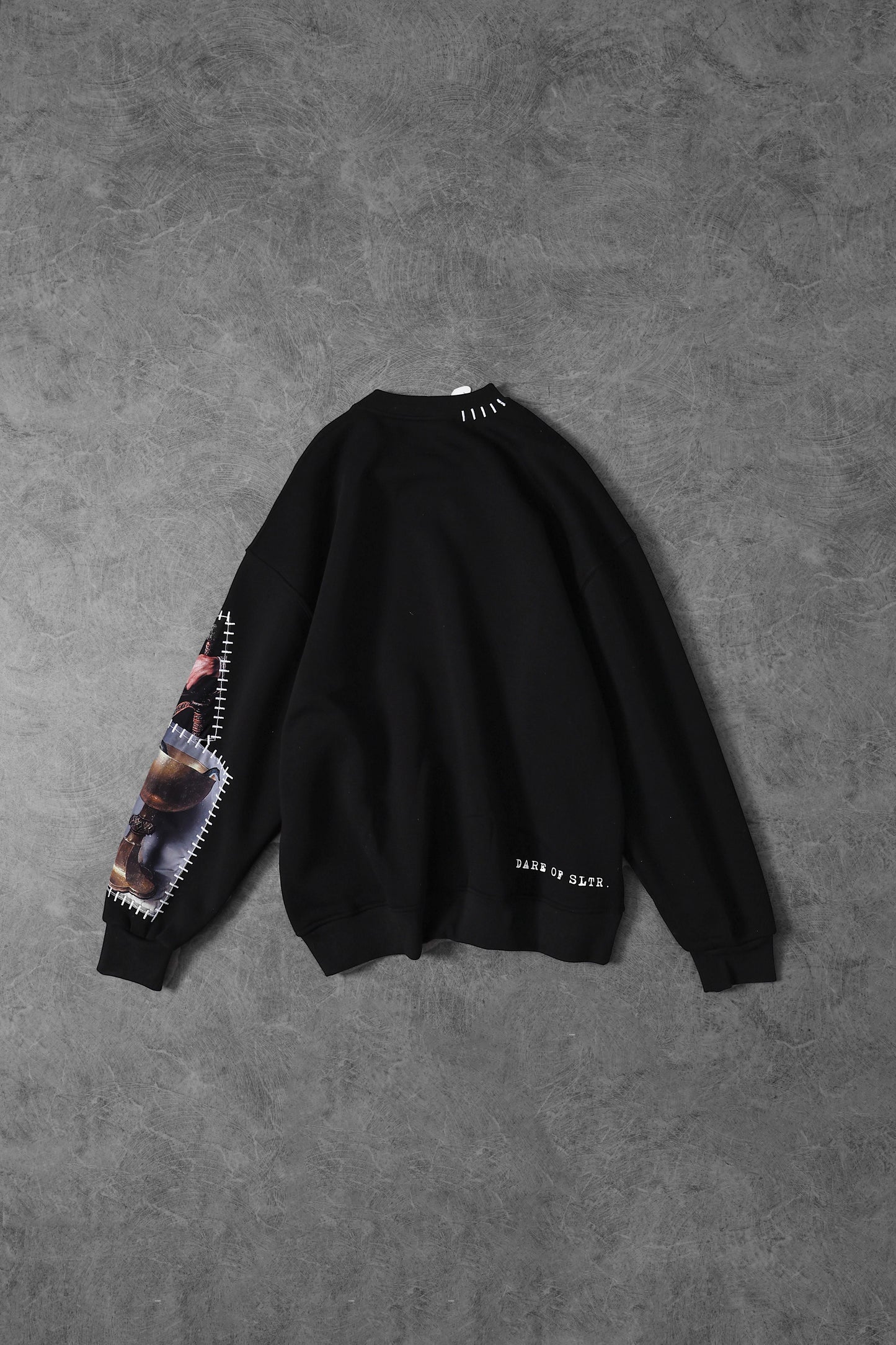 " Threaded Echoes " Oversized Crew-Neck