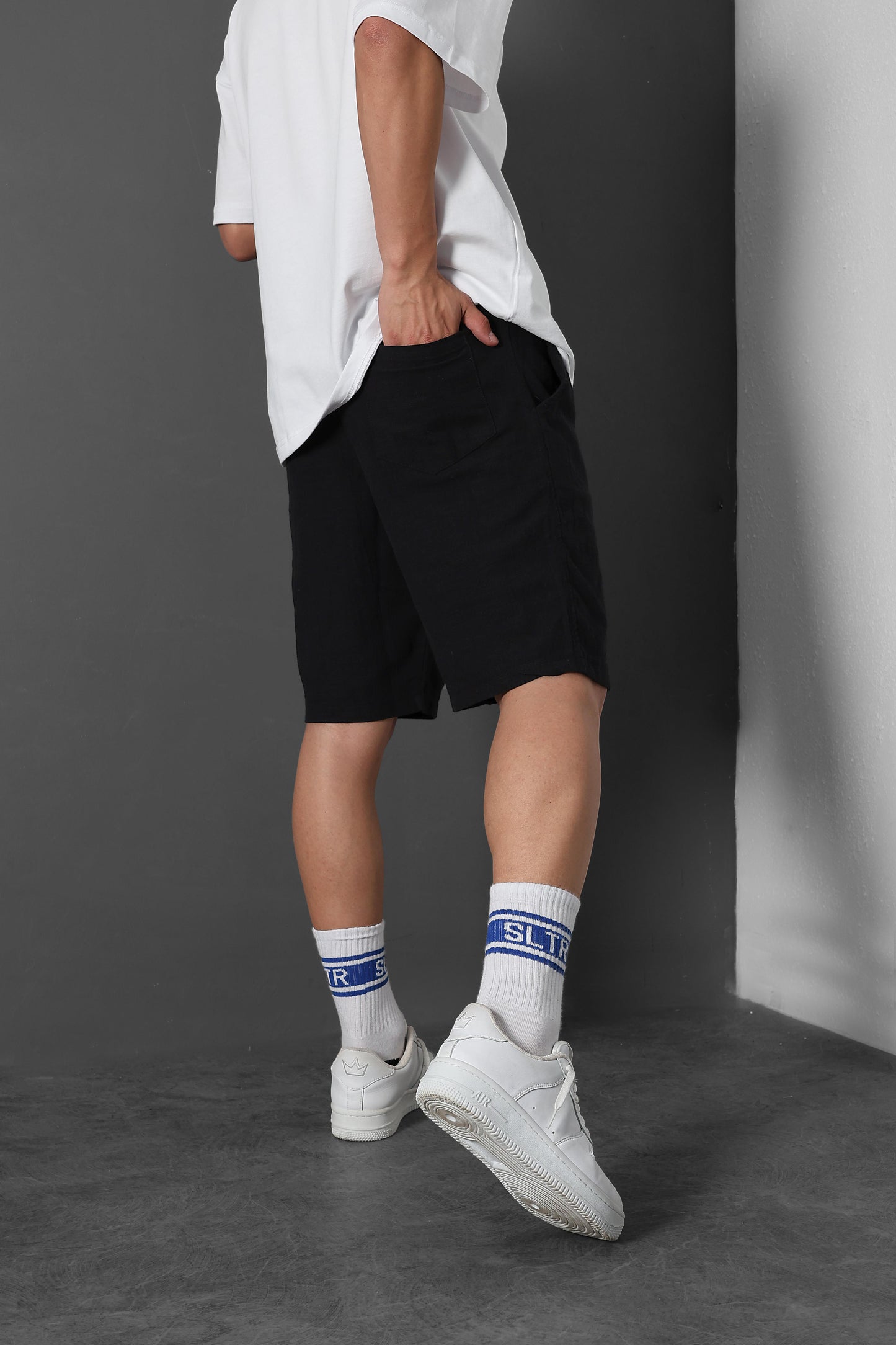 " 9amraya " classic shorts - Black