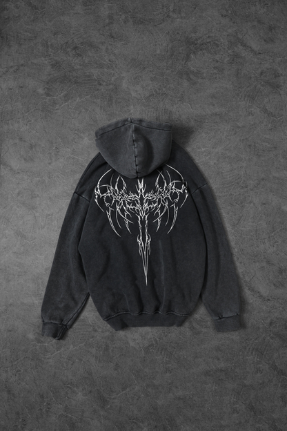 " Voidmark " Acid-Washed Oversized Hoodie