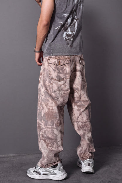" Desert Echo " Digital-Printed Baggy Pant