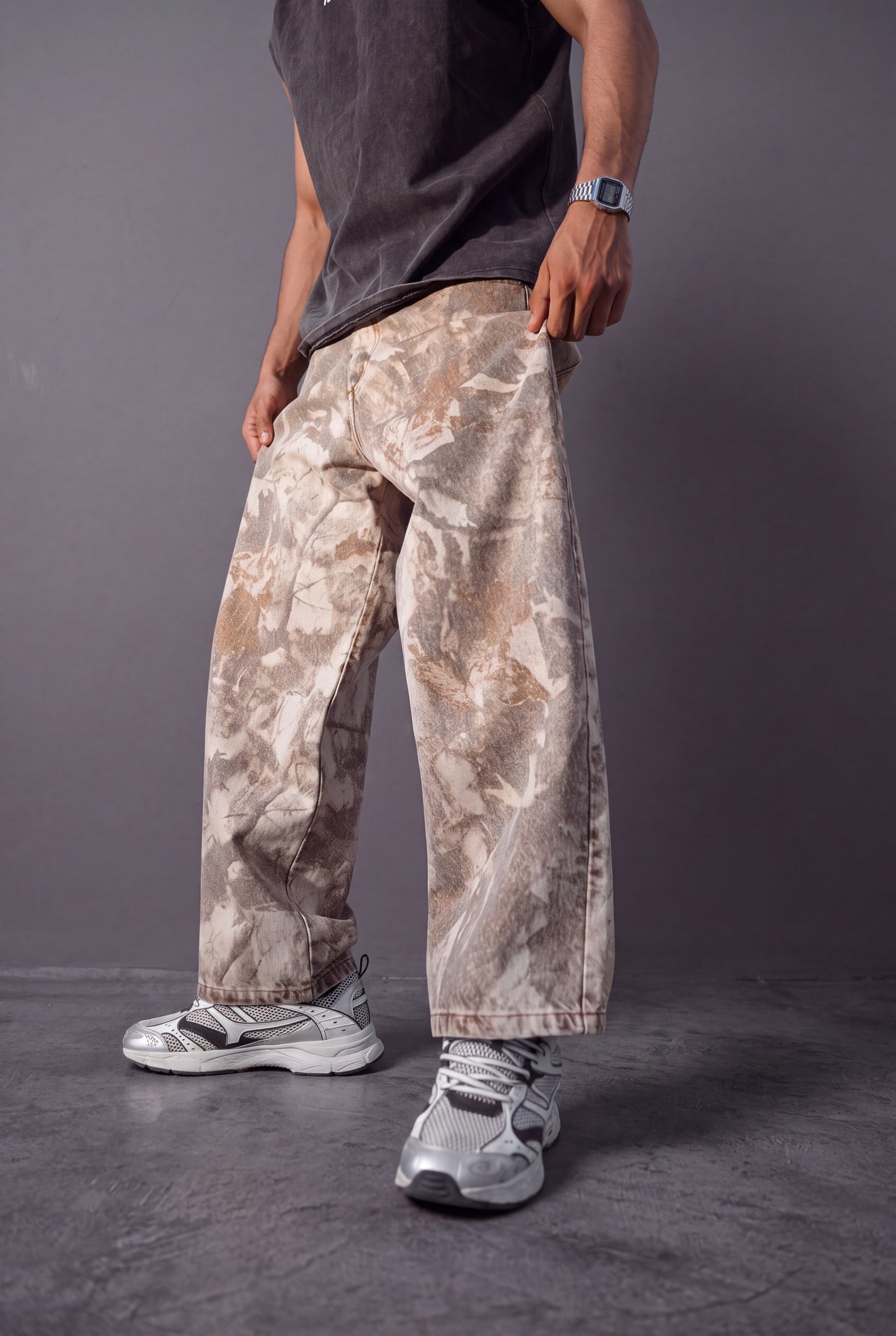 " Desert Echo " Digital-Printed Baggy Pant