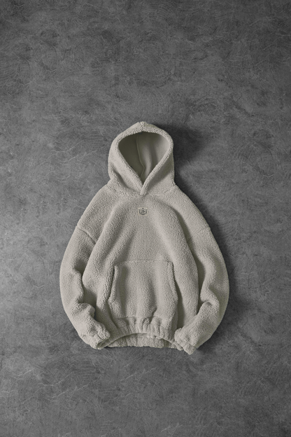 “ Ice Wolf ” Oversized Sherpa Hoodie