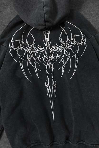 " Voidmark " Acid-Washed Oversized Hoodie