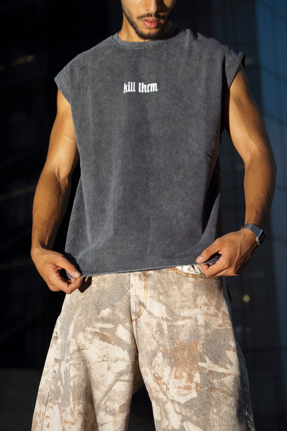 " Fallen Archers " Sleeveless Oversized Tee