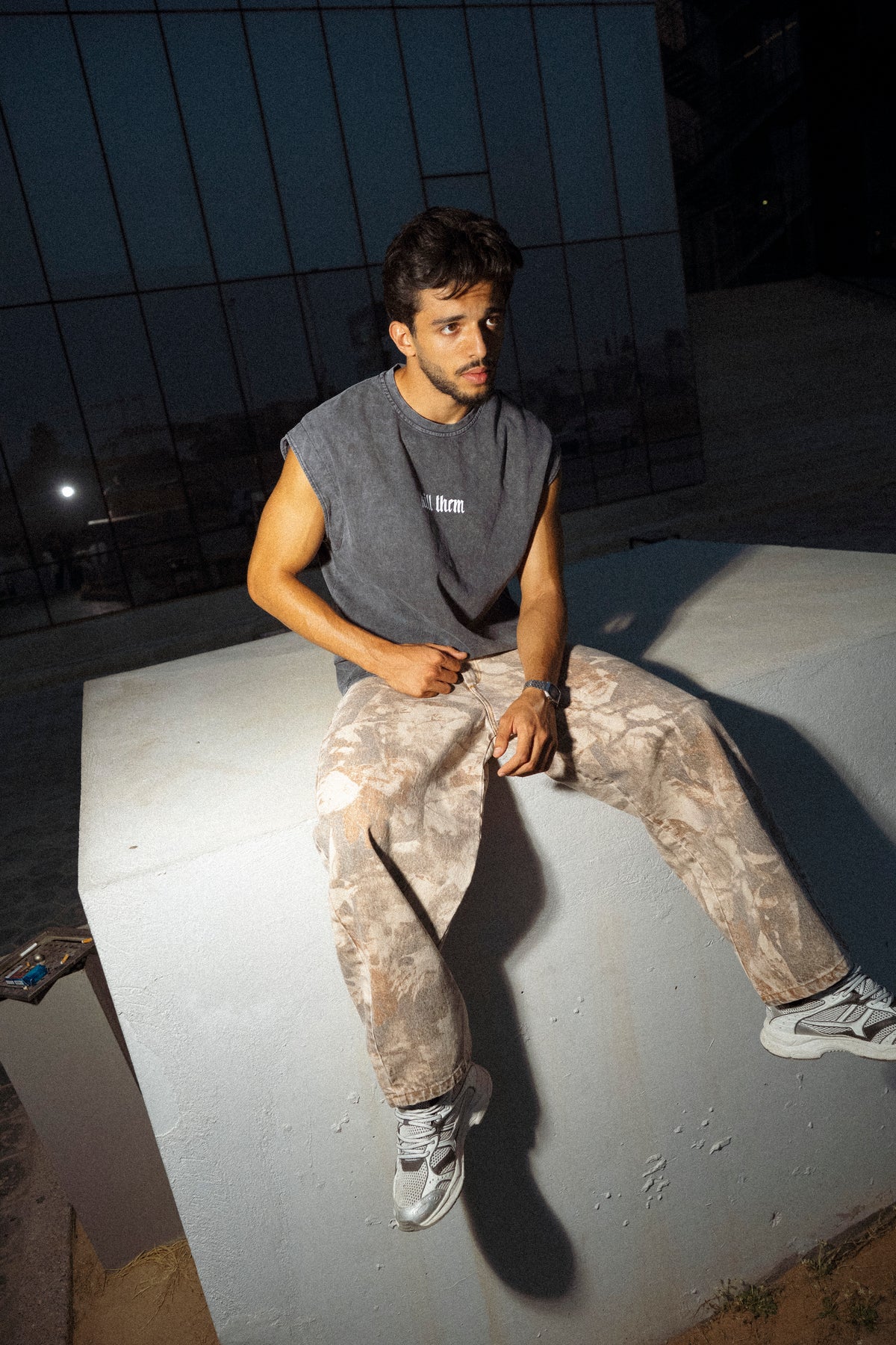 " Desert Echo " Digital-Printed Baggy Pant