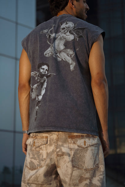 " Fallen Archers " Sleeveless Oversized Tee