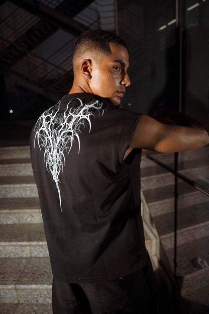 " Gothic Flashes " Sleeveless Oversized Tee