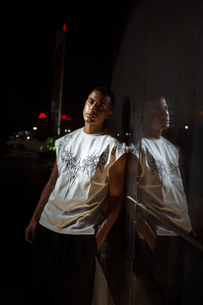 " Gothic Flashes " Sleeveless Oversized Tee