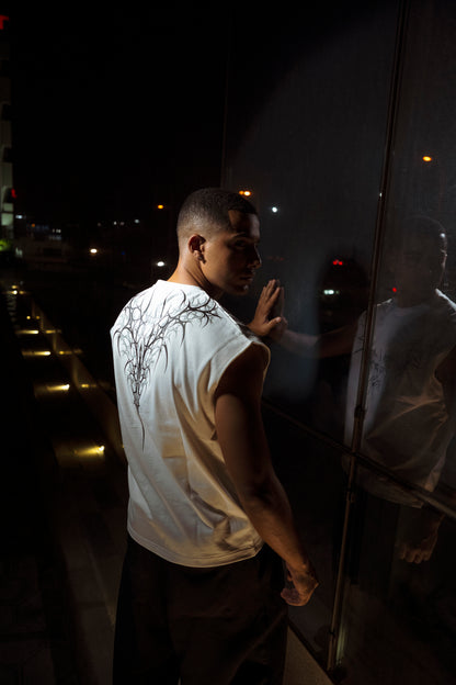 " Gothic Flashes " Sleeveless Oversized Tee