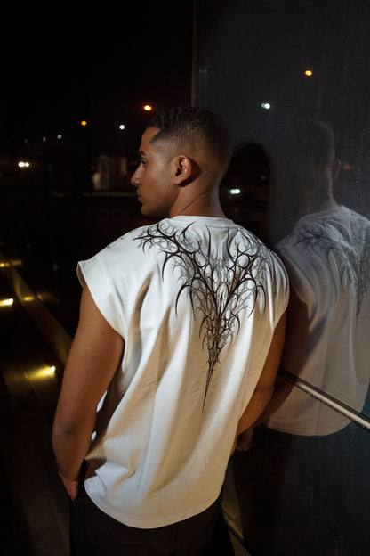 " Gothic Flashes " Sleeveless Oversized Tee