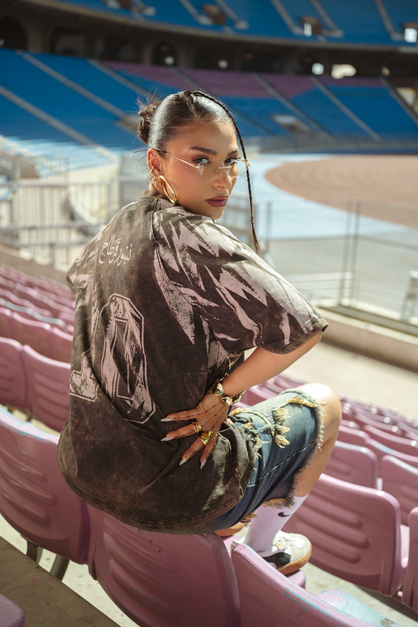 " Carthage Eagles " UV-Washed Oversized Tee