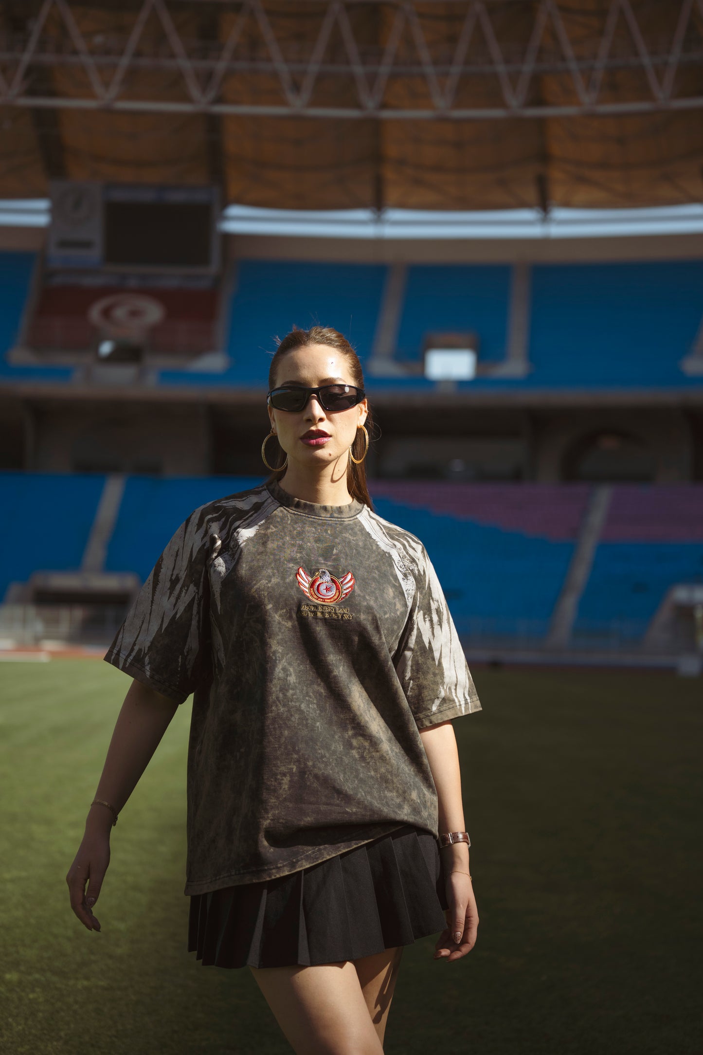 " Carthage Eagles " UV-Washed Oversized Tee