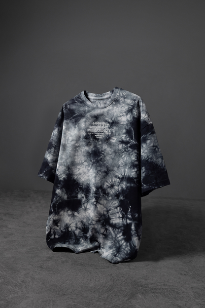 " Midnight Frequency " Tie & Dye Oversized Tee - Black