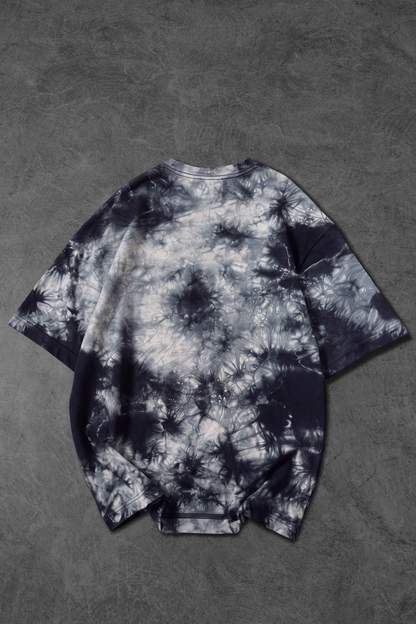 " See The Light " Tie & Dye Oversized Tee - Black