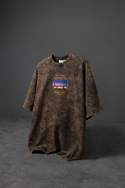 " Tomorrowland " UV-Washed Tee - Bronze