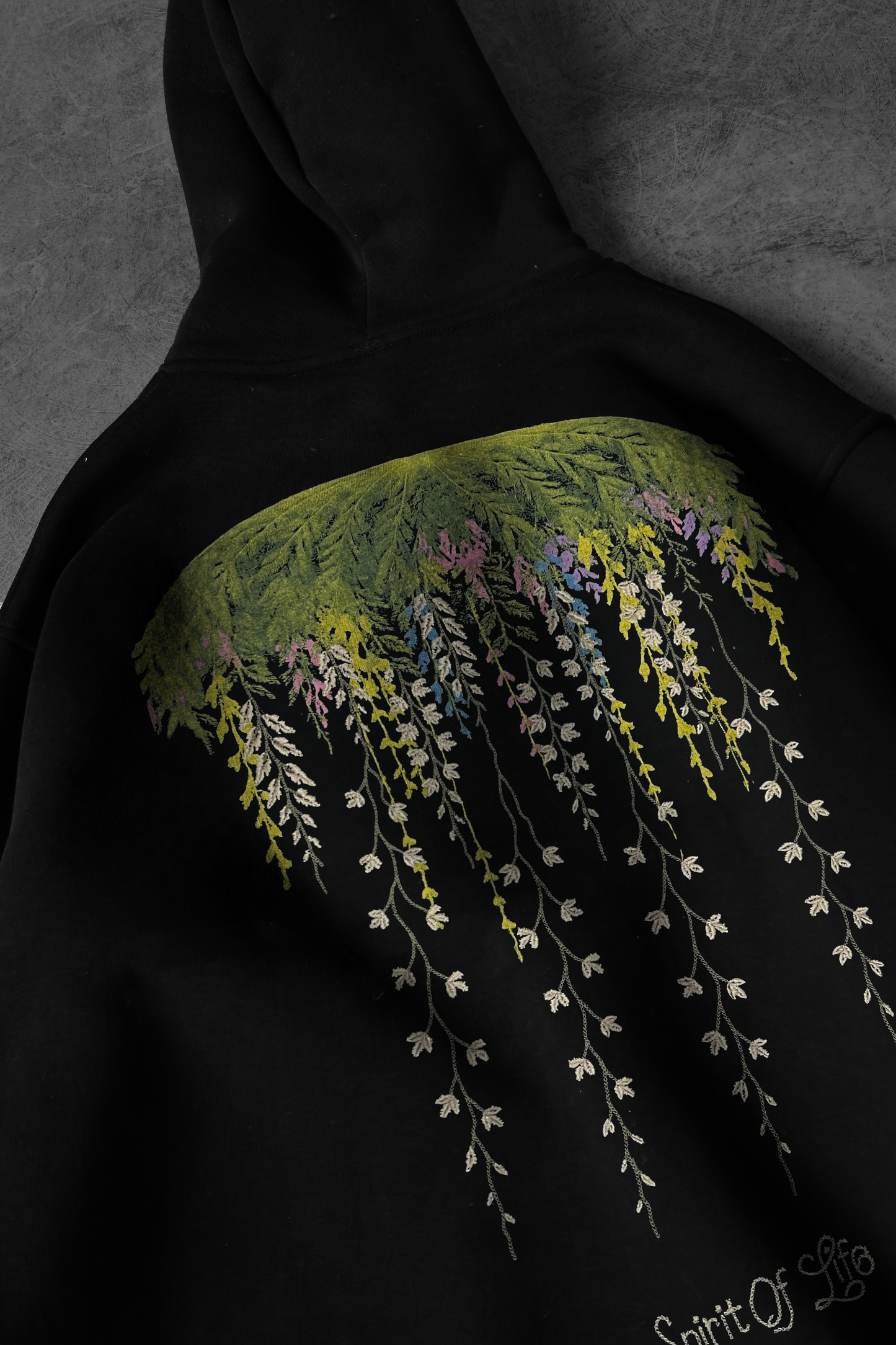 " Crystal Garden " Oversized Hoodie - Black