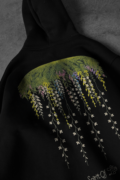 " Crystal Garden " Oversized Hoodie - Black