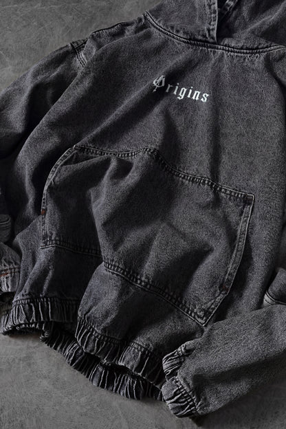 " ORIGINS " Denim Oversized Hoodie