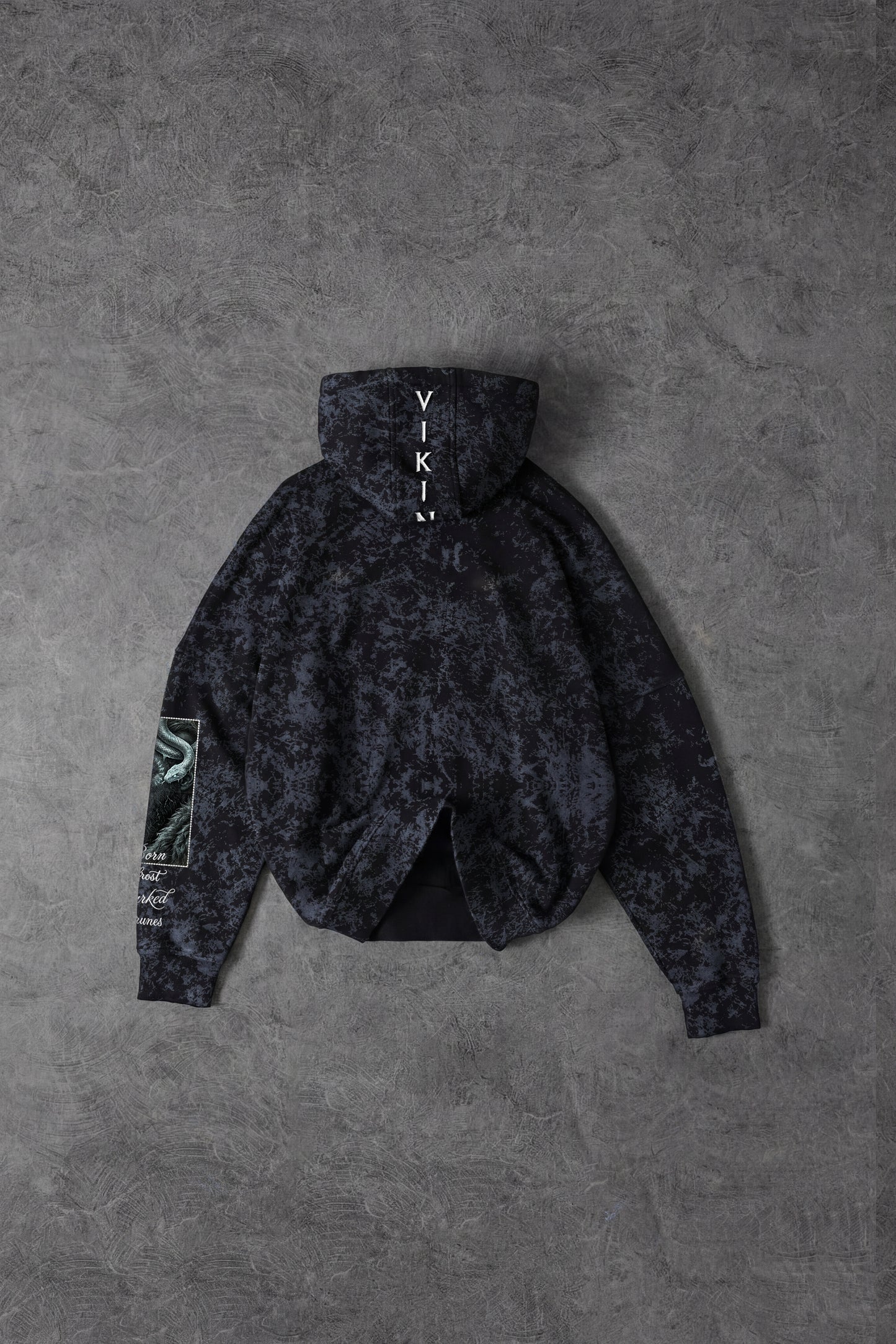 " Vikings " Snow-print Oversized Hoodie
