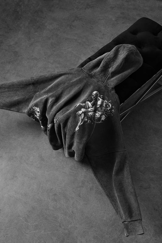 " The Great War " Acid-Washed Oversized Hoodie