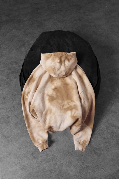 " Cappucino Storm " Tie & Dyed Oversized Hoodie