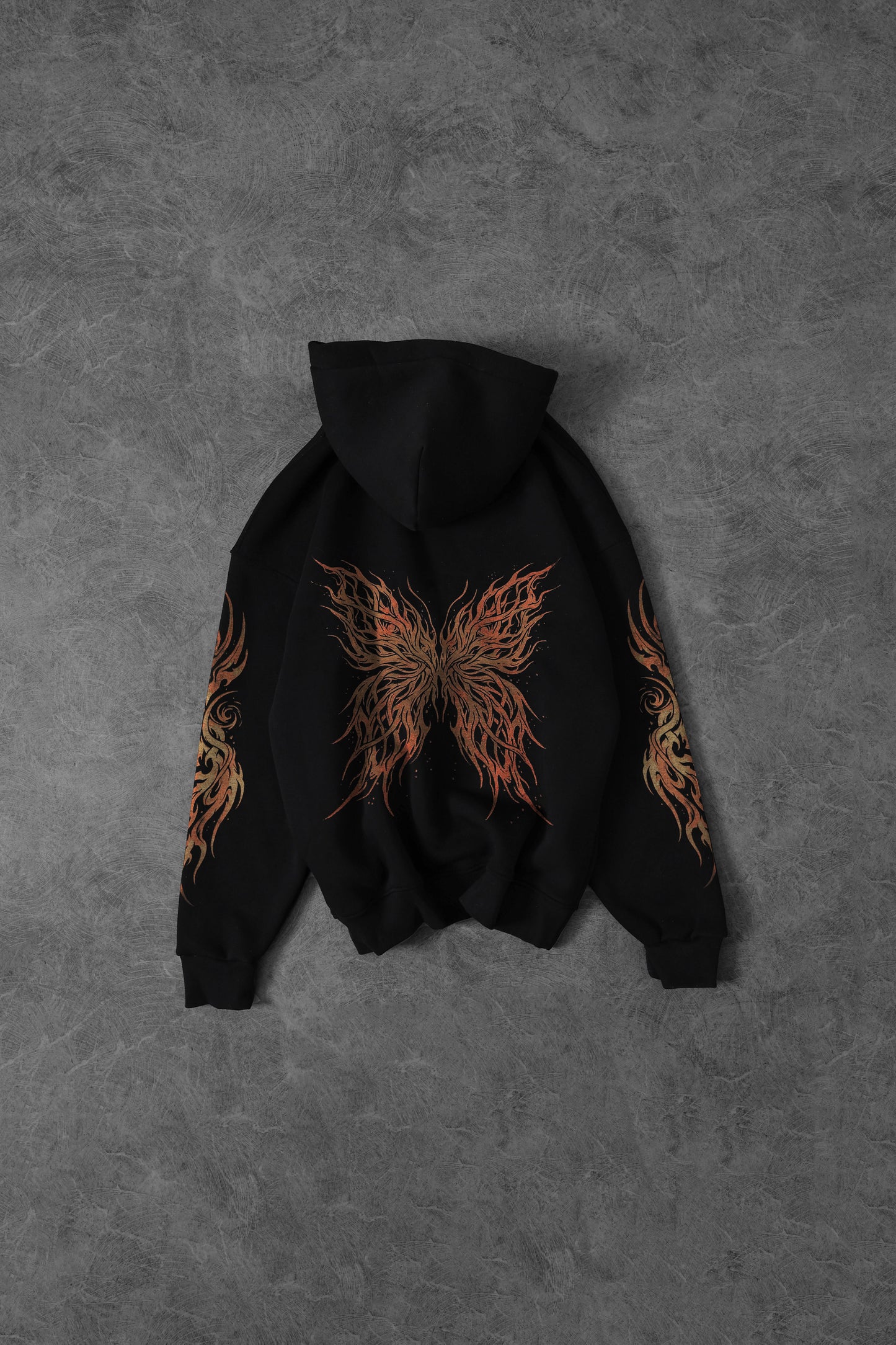 " The path finder Butterfly " Acid-Printed Oversized Hoodie