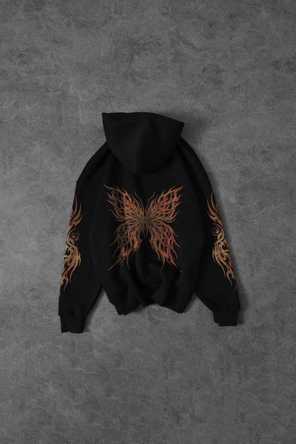 " The path finder Butterfly " Acid-Printed Oversized Hoodie