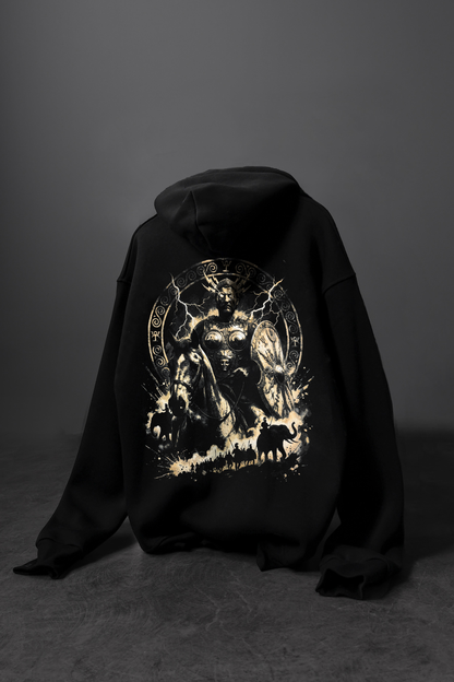 " Golden Road " Oversized Hoodie - Black