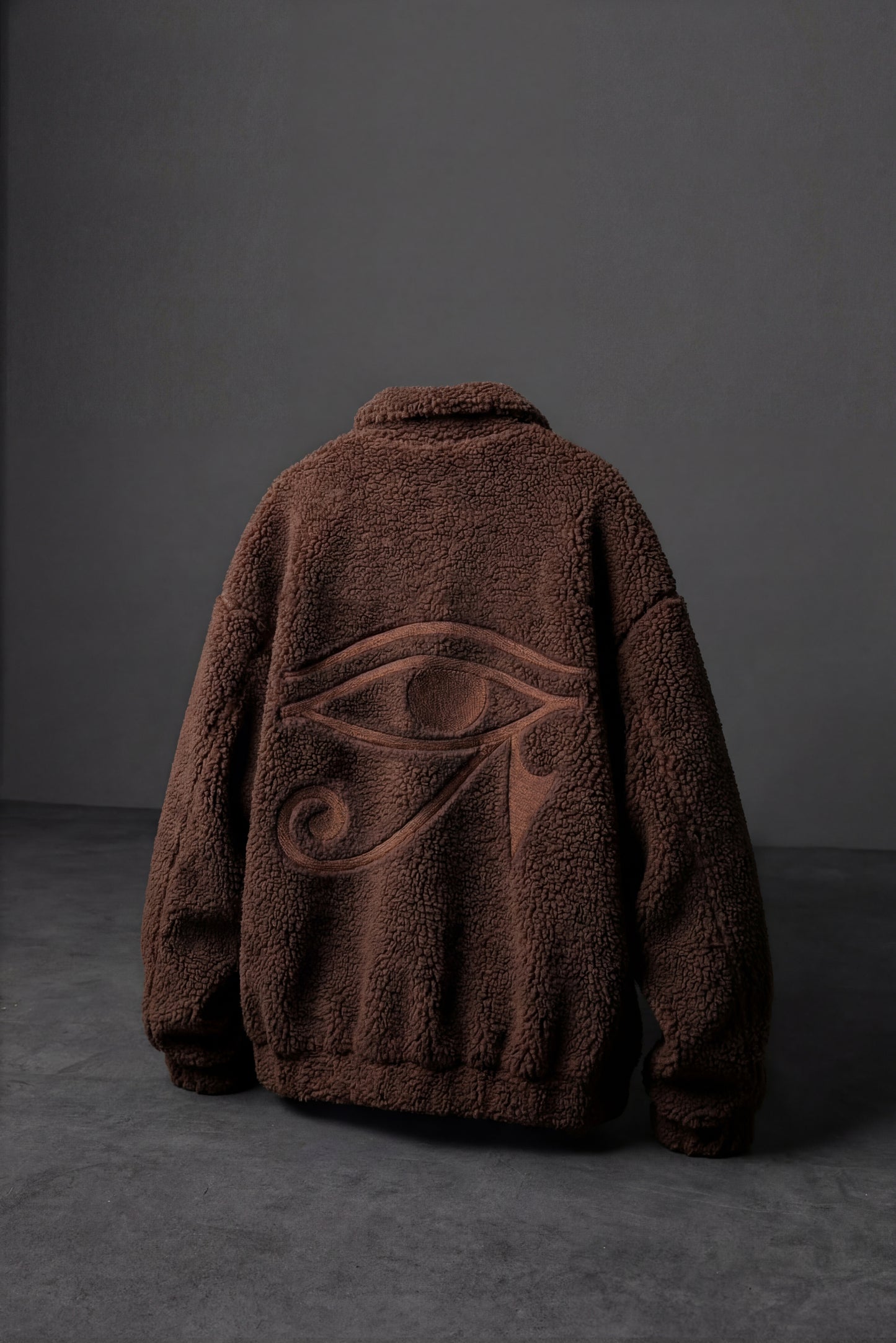 " Eye Of Ra " Sherpa Jacket - Brown