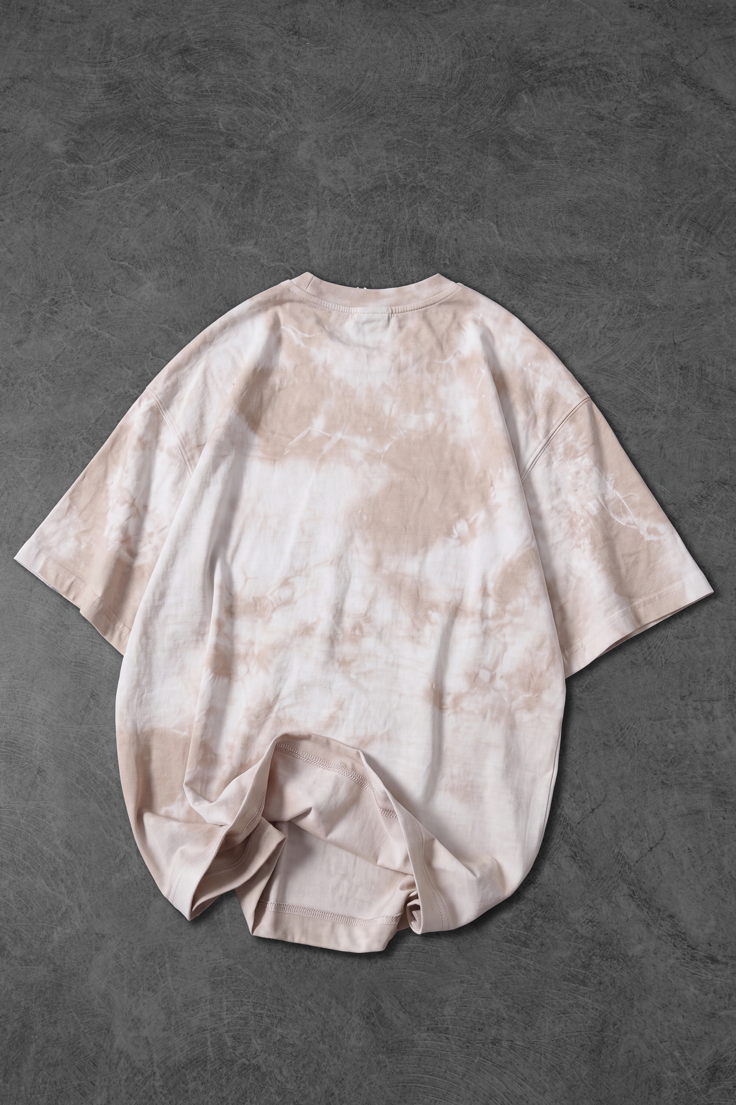 " Consciencia " Tie & Dye Oversized Tee - Cappuccino