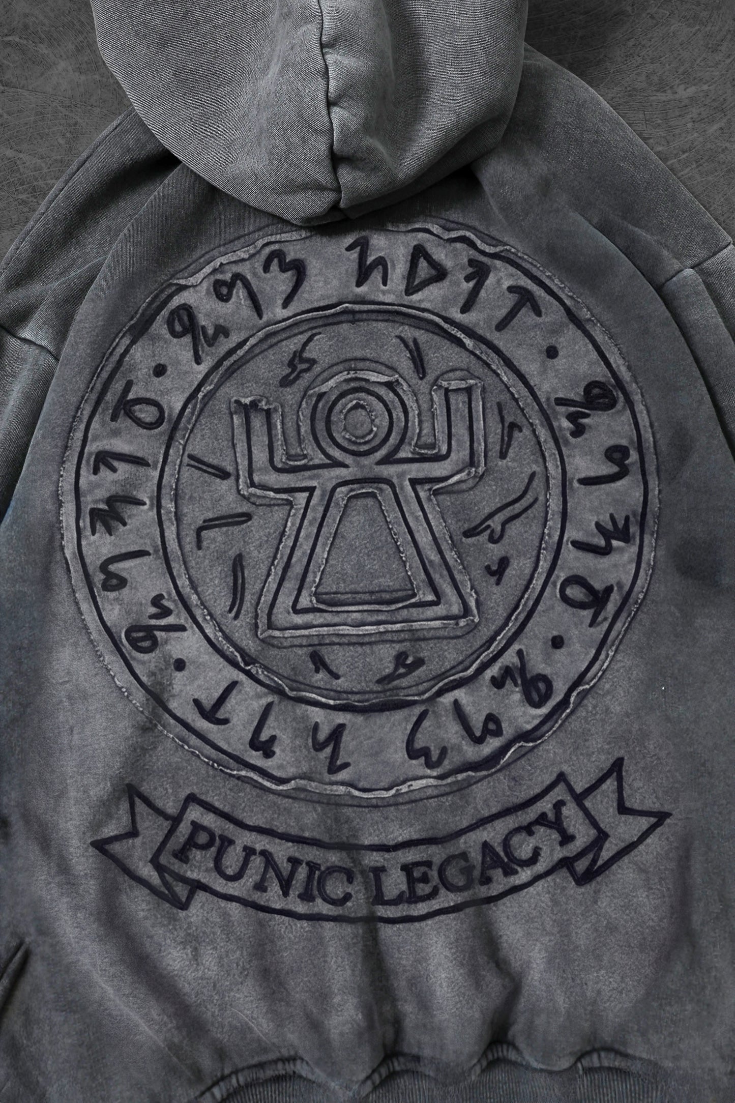 " Vintage Punic " Acid-washed Oversized Hoodie