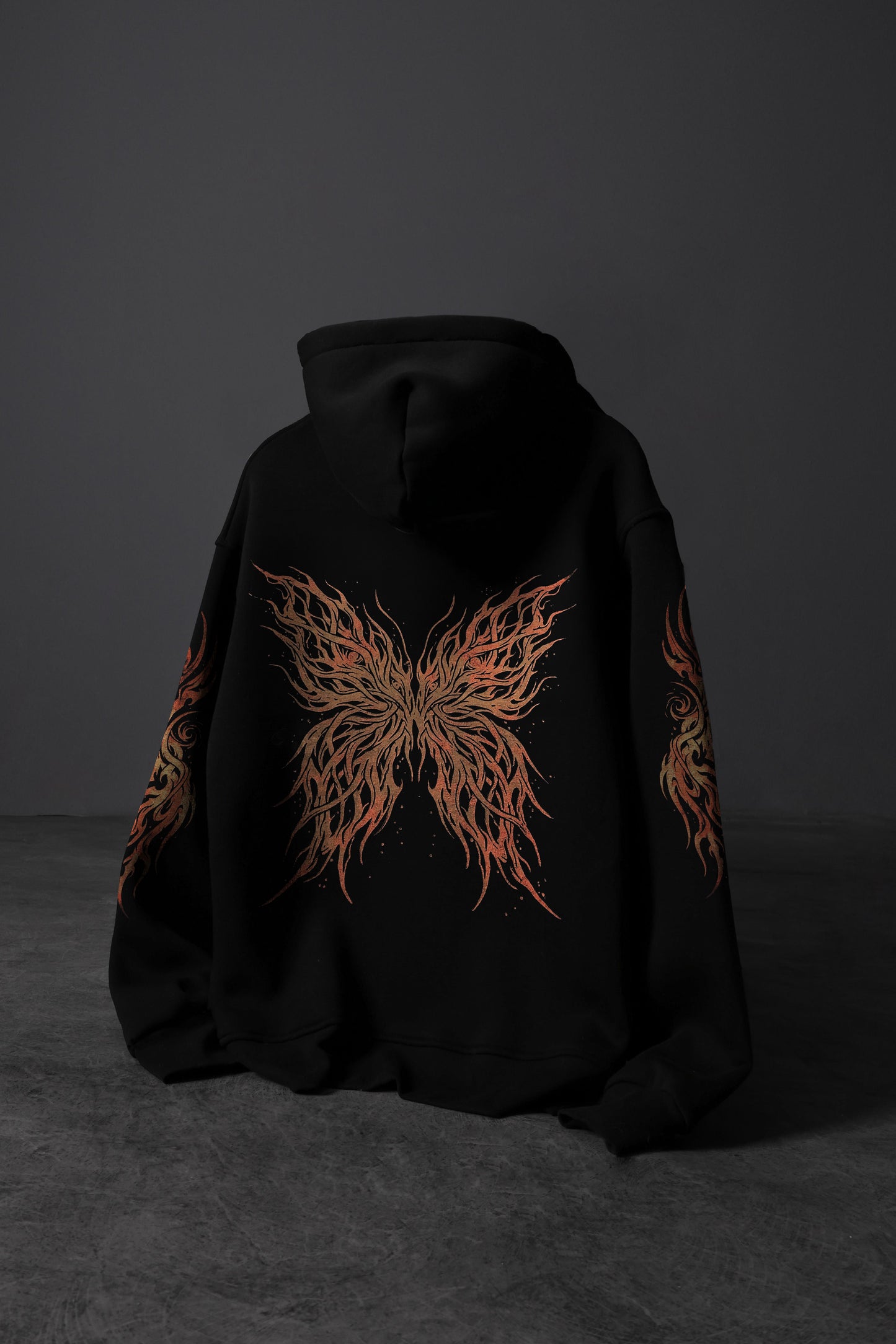 " The path finder Butterfly " Acid-Printed Oversized Hoodie