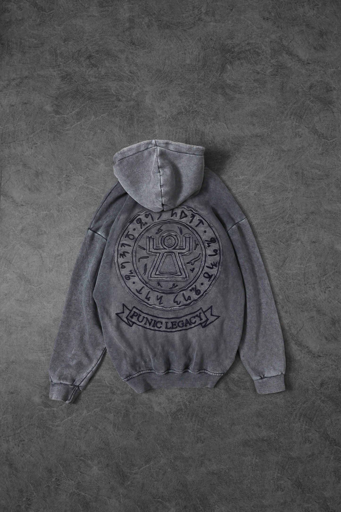 " Vintage Punic " Acid-washed Oversized Hoodie