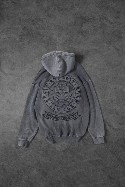 " Vintage Punic " Acid-washed Oversized Hoodie