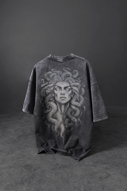 " Medusa " Acid-Washed Oversized Tee