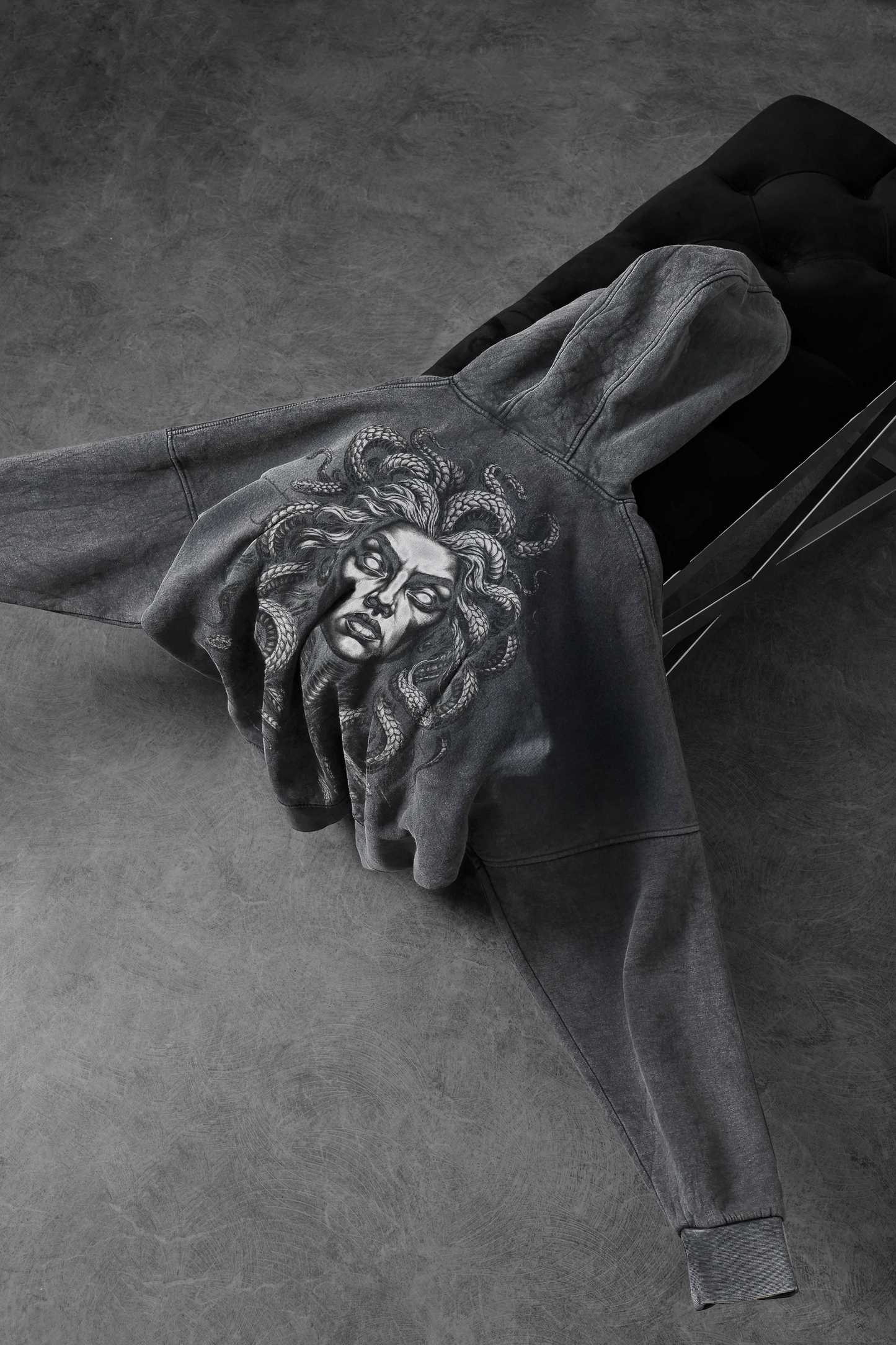" Medusa " Acid-Washed Oversized Hoodie
