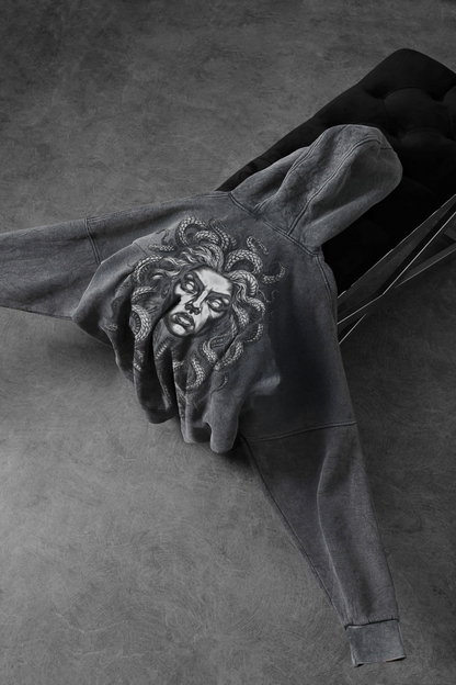 " Medusa " Acid-Washed Oversized Hoodie