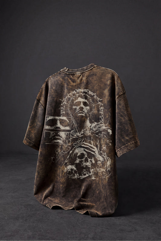 " Rising Frequency " UV-Washed Oversized Tee