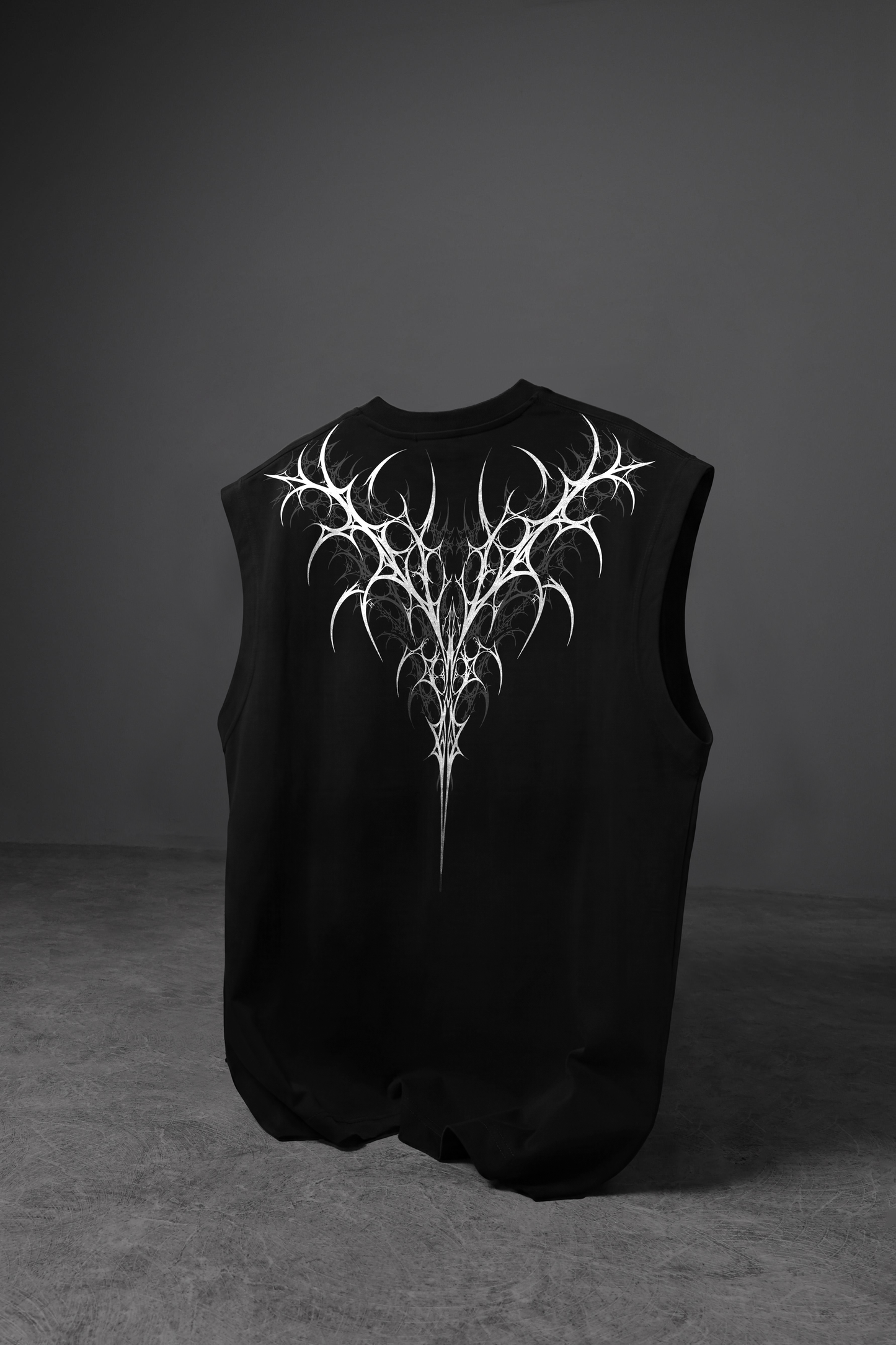 " Gothic Flashes " Sleeveless Oversized Tee