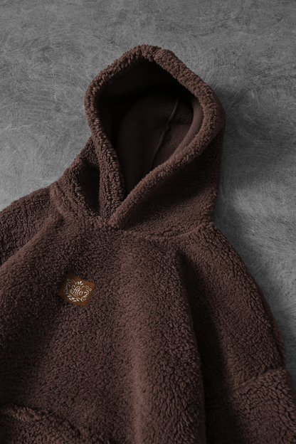 “ Ice Wolf ” Oversized Sherpa Hoodie