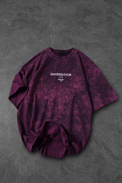 " Innerbloom " UV-Wash Oversized Tee - Violet