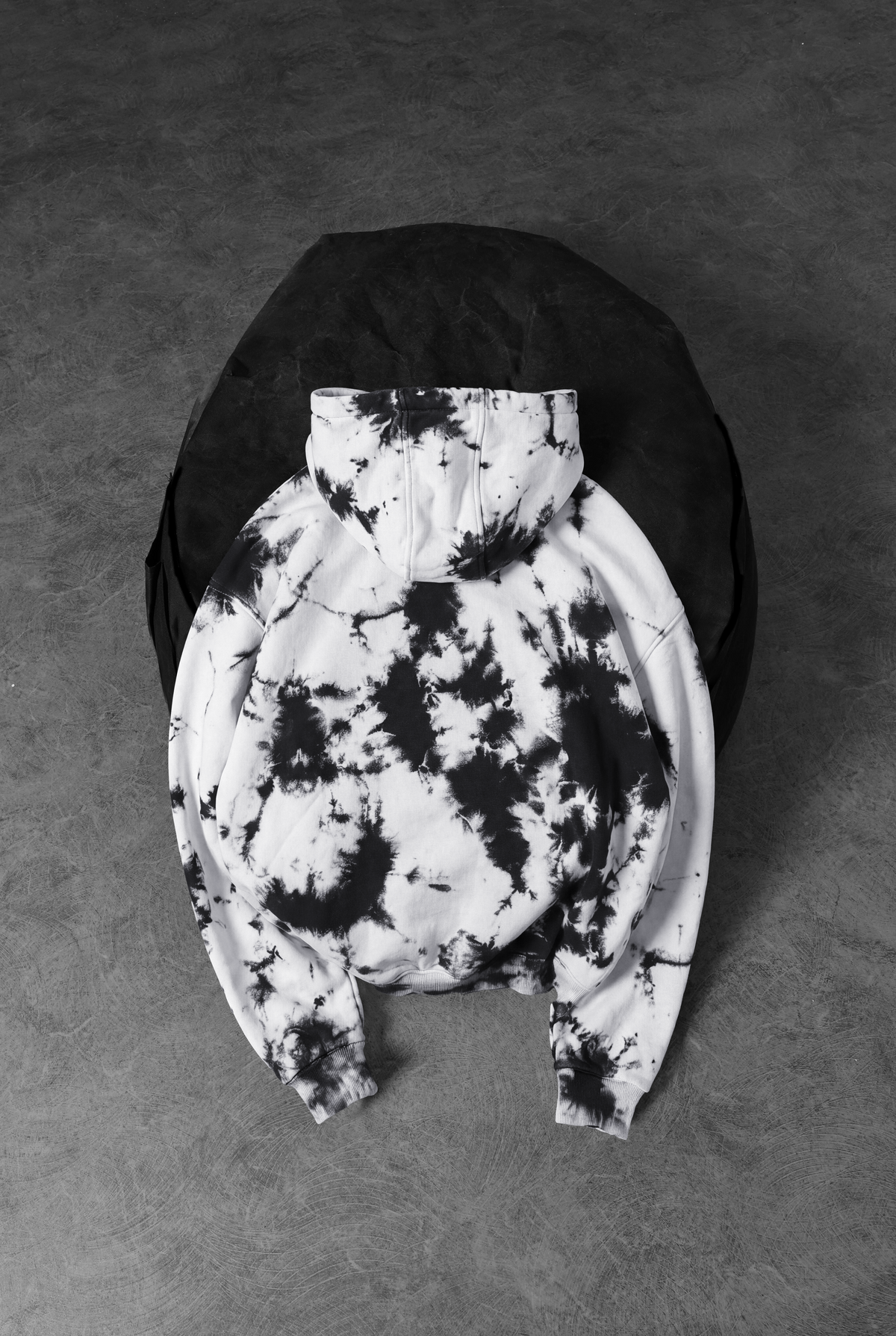 “Black Ink Storm” Tie & Dyed Oversized Hoodie
