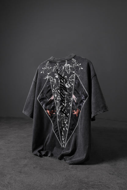 " Fall Apart " Acid-washed Oversized Tee