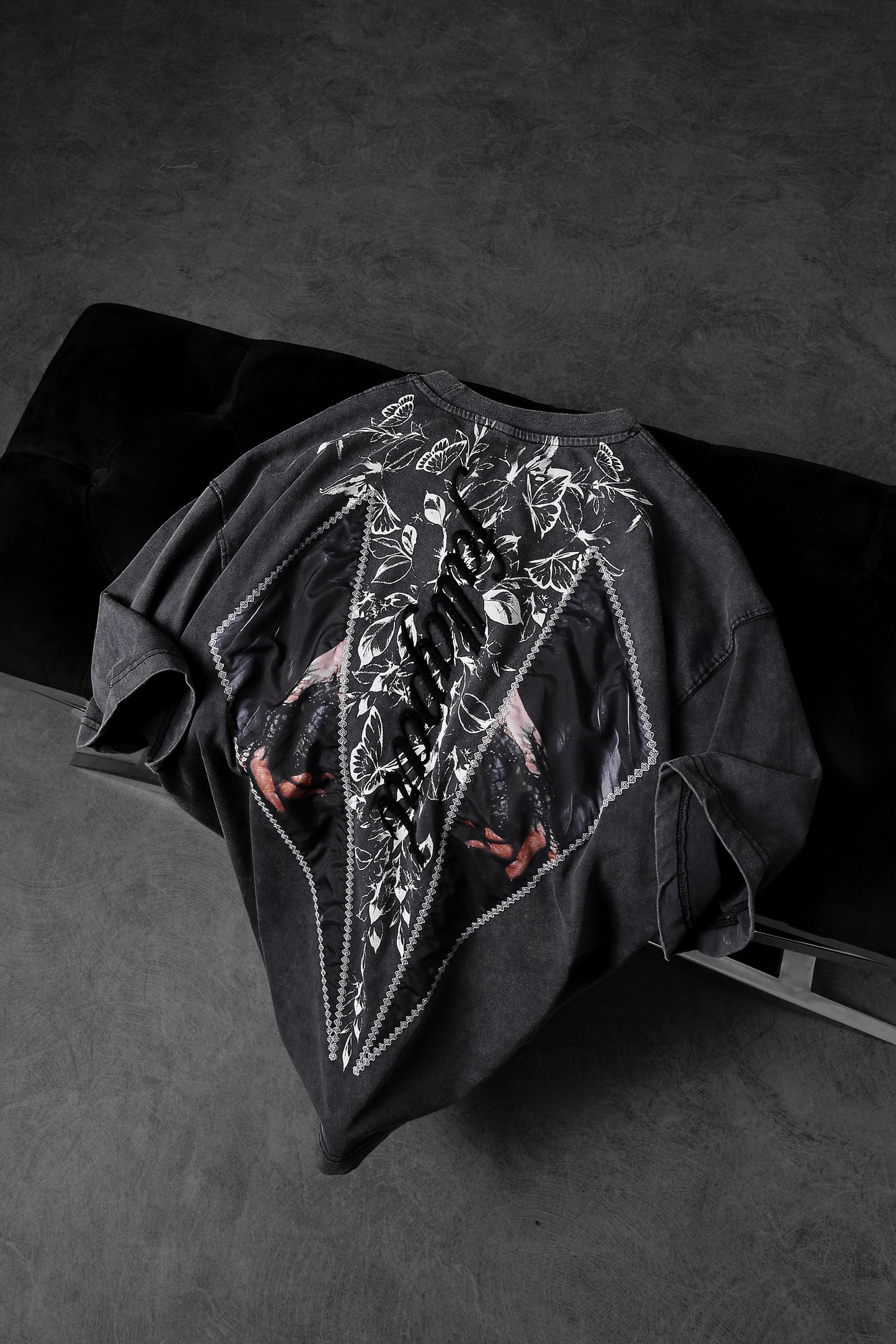 " Fall Apart " Acid-washed Oversized Tee