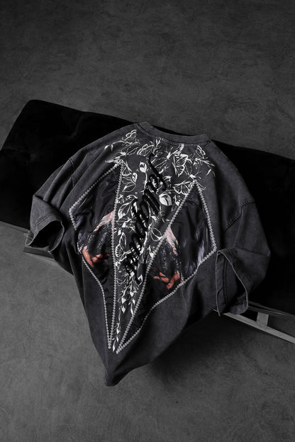 " Fall Apart " Acid-washed Oversized Tee
