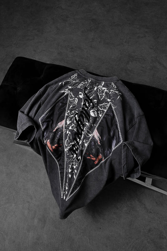 " Fall Apart " Acid-washed Oversized Tee